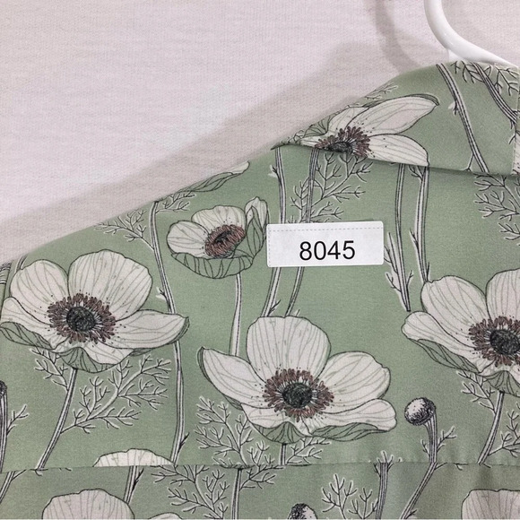 Mod Cloth Floral Green White Open Front Lightweight Jacket Large - Picture 8 of 8